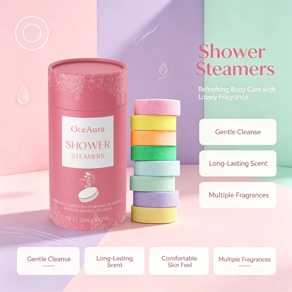 Bathroom Shower Steamers Aromatherapy Tablets for Relaxing Mind and Body