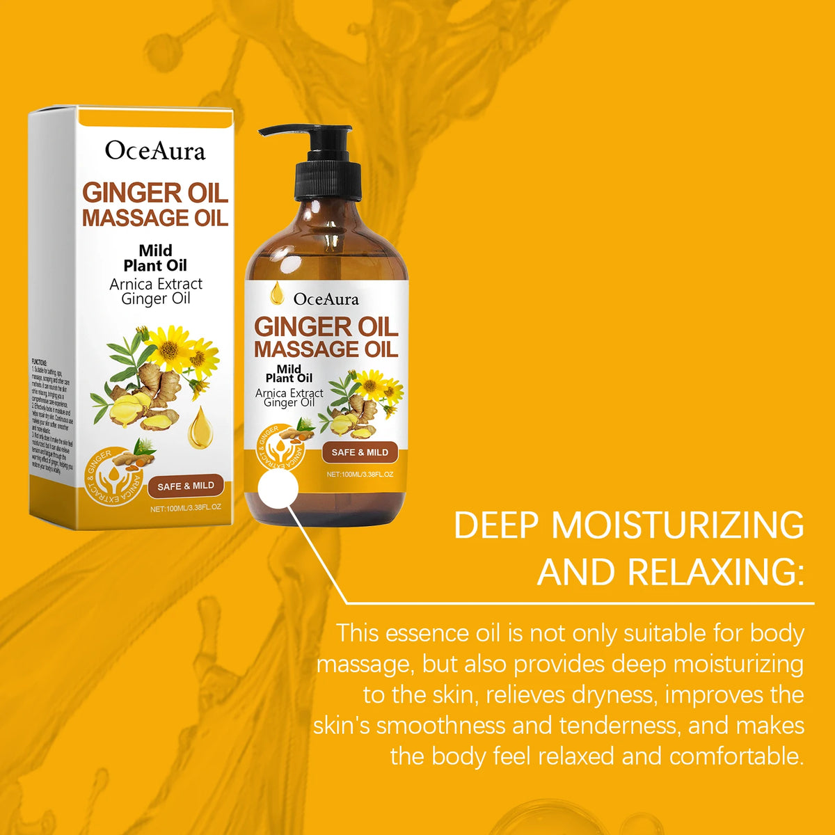 Relaxing at home with ginger massage oil for smooth skin and tension relief