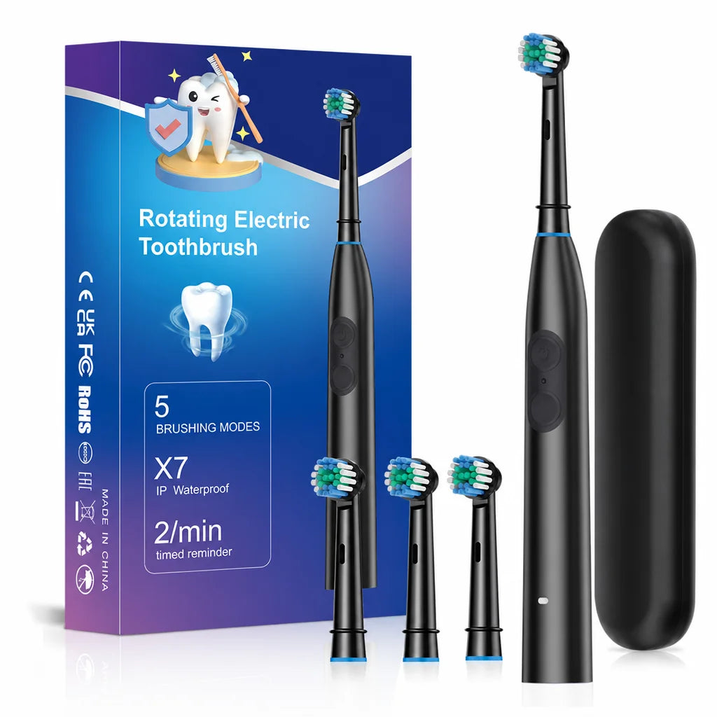 Daily Routine Electric Toothbrush with Rotating Head and Multiple Modes