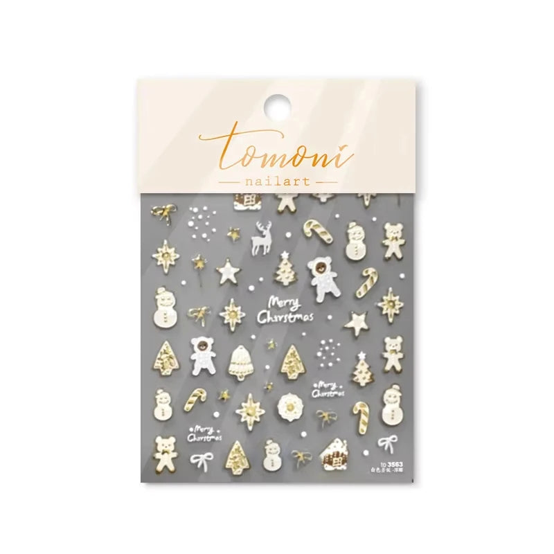 Christmas party nail art decor winter sticker for holiday manicure styling