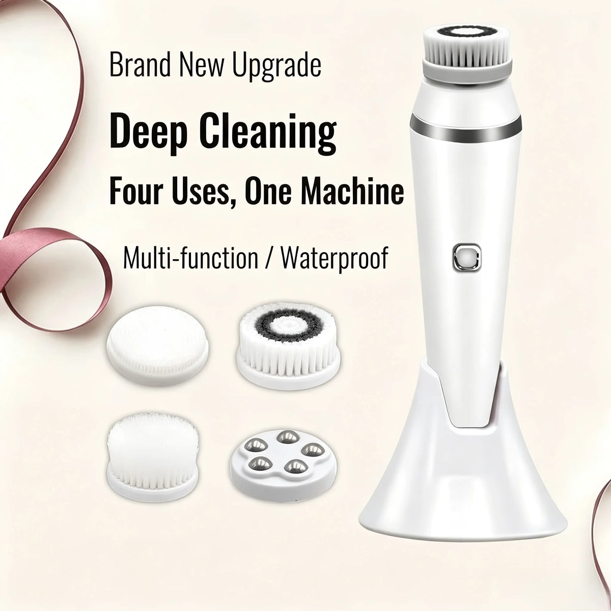 Daily Skincare Rotating Facial Cleansing Brush for Deep Pore Exfoliation