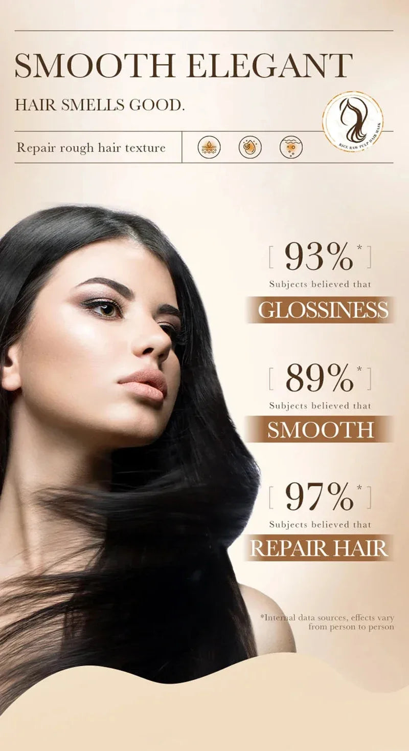 Dry Hair Rice Raw Pulp Hair Mask for deep damage repair and smooth care - 14