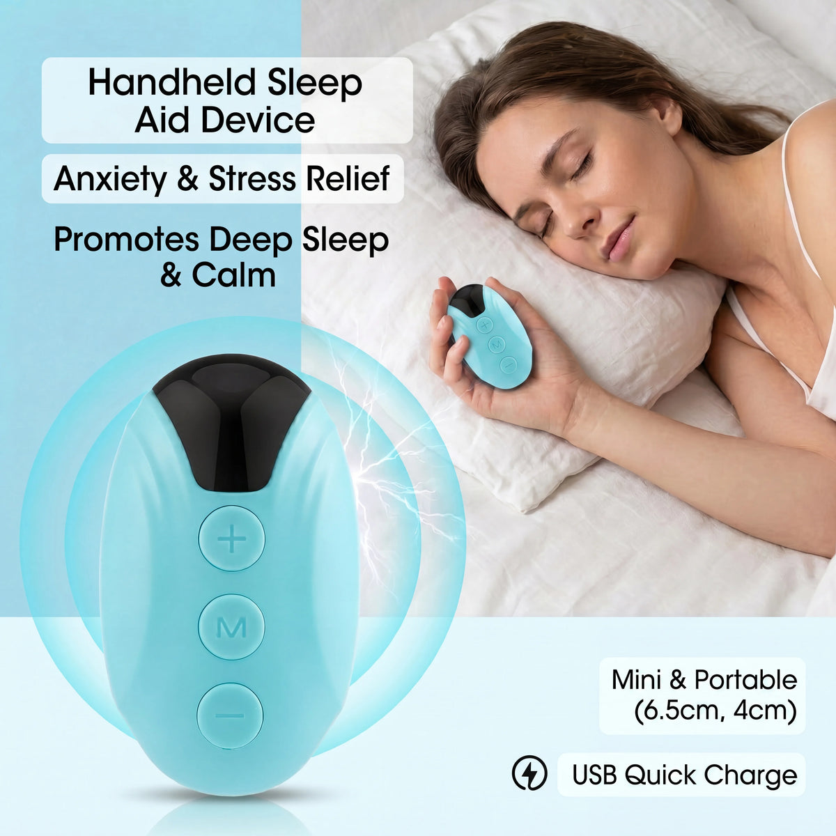 Bedtime Handheld Sleep Aid Device with LCD Screen for Easy Relax Helper