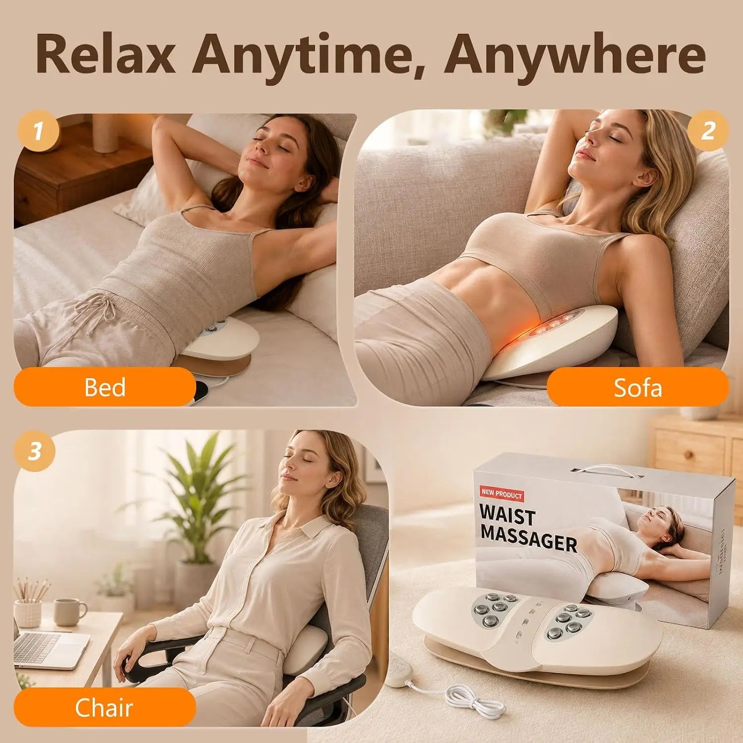At Home Back Pain Electric Lumbar Traction Device and Waist Massager - 6