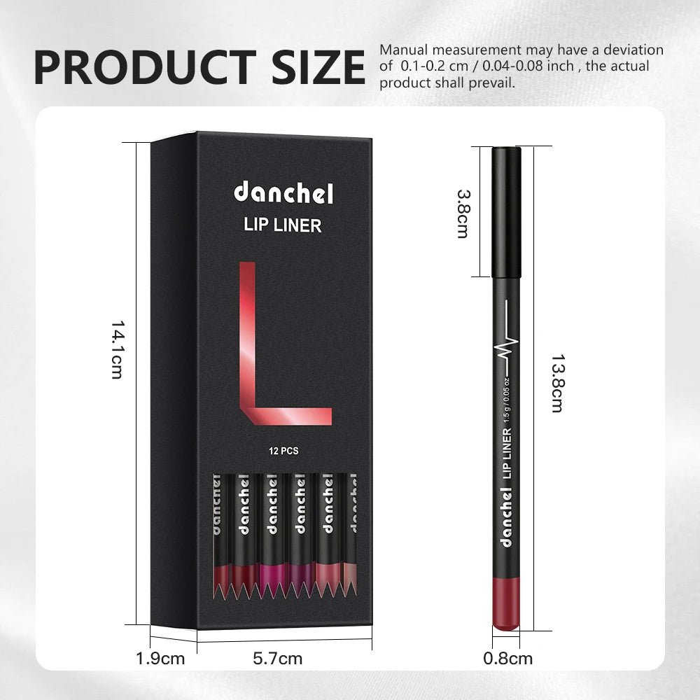 Daily Makeup Lip Liner Pencil Set for Long Lasting Waterproof Definition