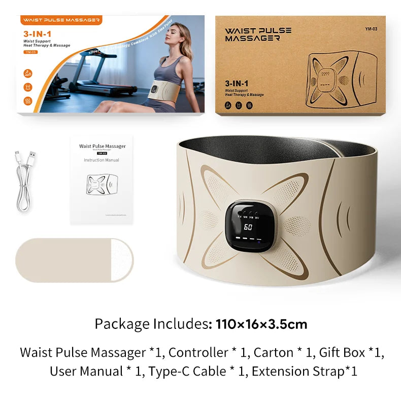 Home workout fitness belt waist pulse massager for core toning sessions - 22