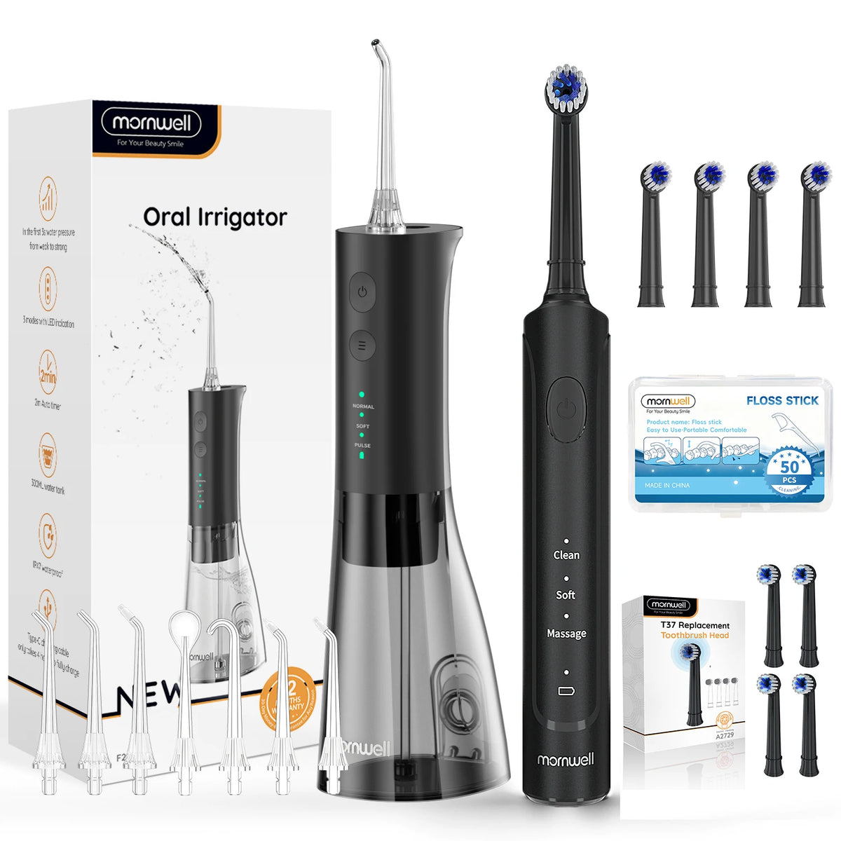 Bathroom Oral Care Water Flosser and Electric Toothbrush Combo Kit