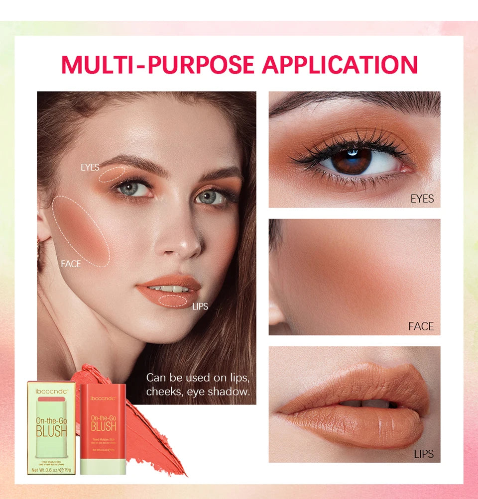 Daily Makeup Routine Eraser Blush Stick for Natural Finish Glow