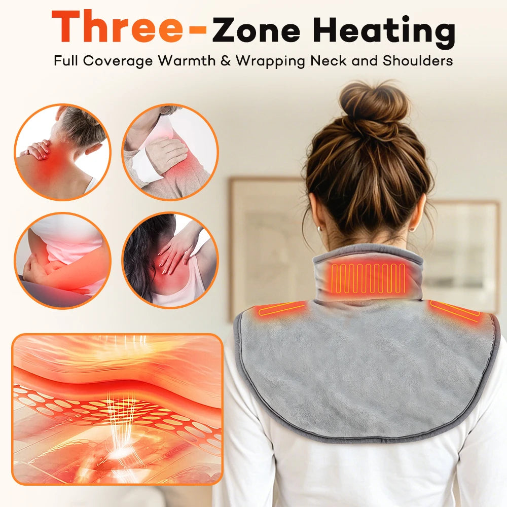 Winter Electric Heating Shoulder Neck Pad USB Heated Back Wrap Shawl
