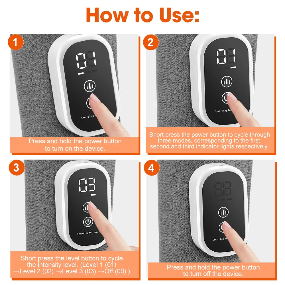 At Home Wireless Air Pressure Calf Massager for Deep Muscle Relaxation
