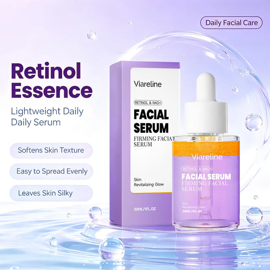 Daily facial care retinol facial serum for smooth firm and bright skin