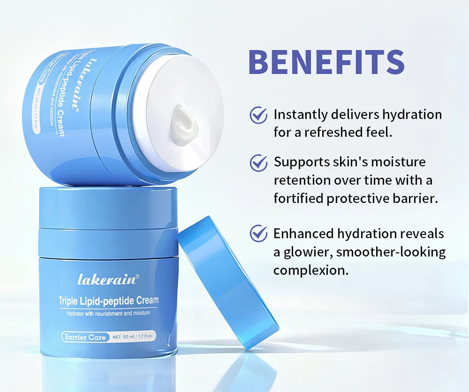 Dry Skin Facial Care Triple Lipid Peptide Cream Deep Hydration Moisturizer