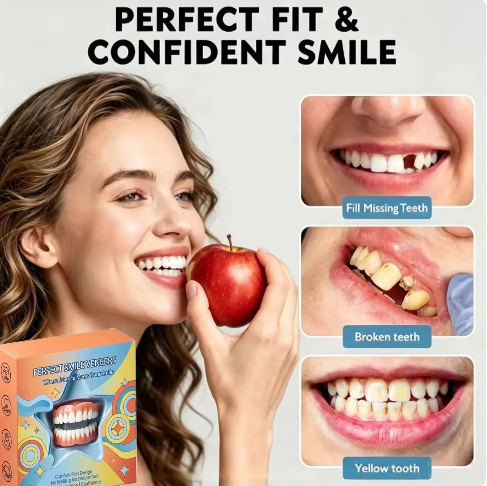 Daily Smile Cosmetic Fake Teeth Kit for Natural Look and Comfort - 9
