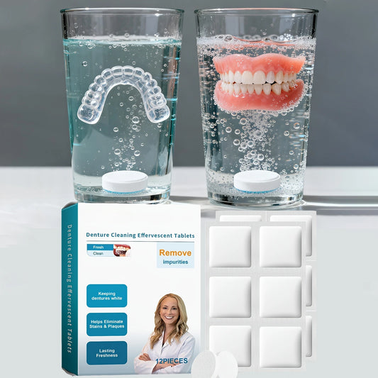 Denture Cleaning Tablets Kit for False Teeth Daily Care
