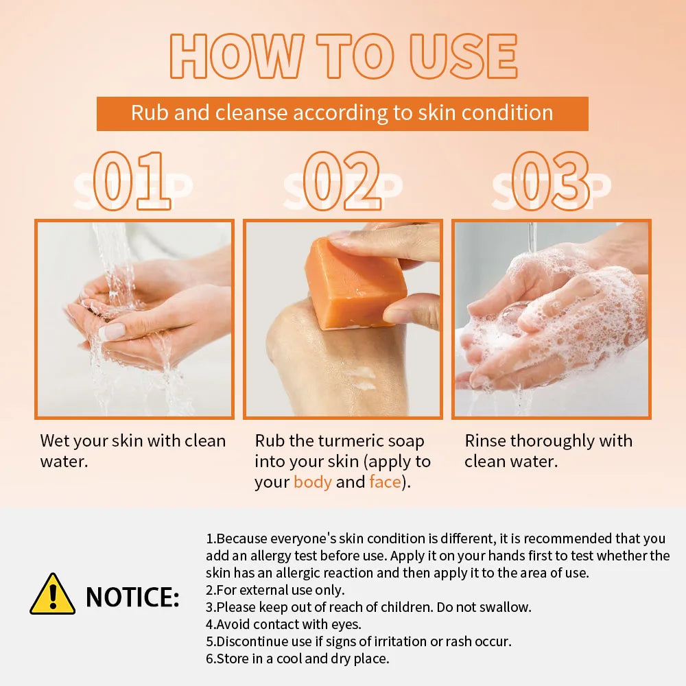 Daily Skincare Turmeric Soap Bar for Deep Cleaning Face and Body - 5