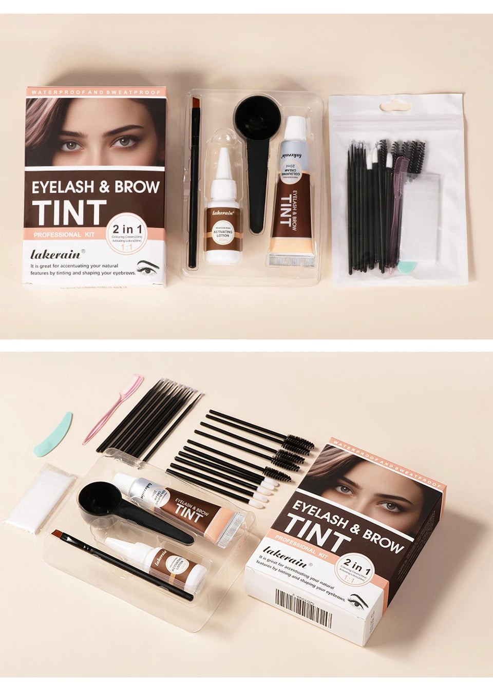 Daily Makeup Eyelash And Brow Tint Kit For Natural Bushy Look