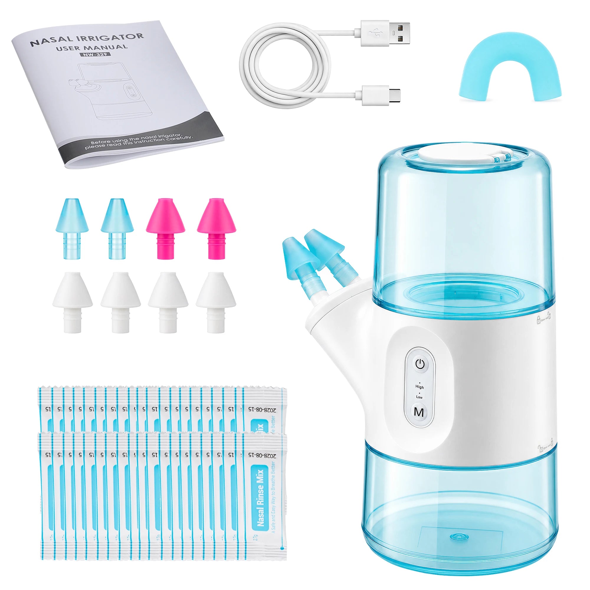 At Home Electric Nasal Irrigator with Rotating Nozzle and Water Tank - 13