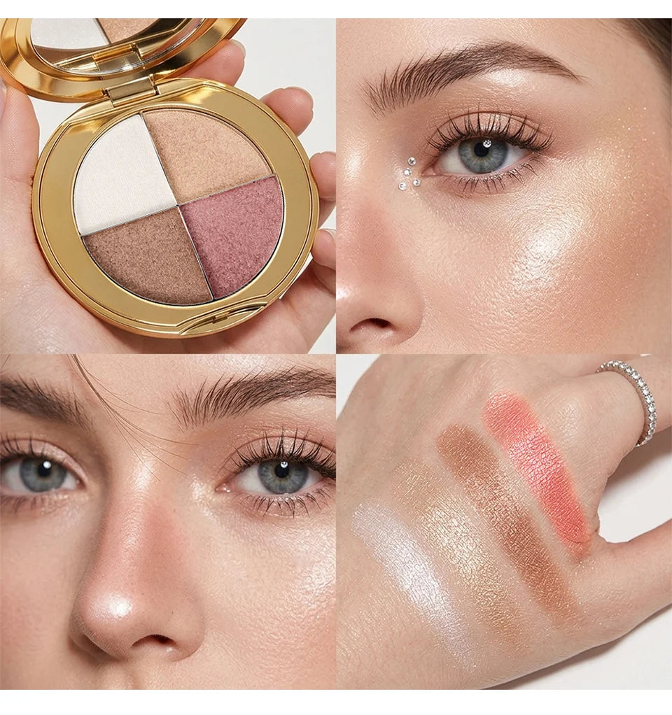 Daily Makeup Highlighting Eye and Cheek Palette for a Radiant Glow - 17