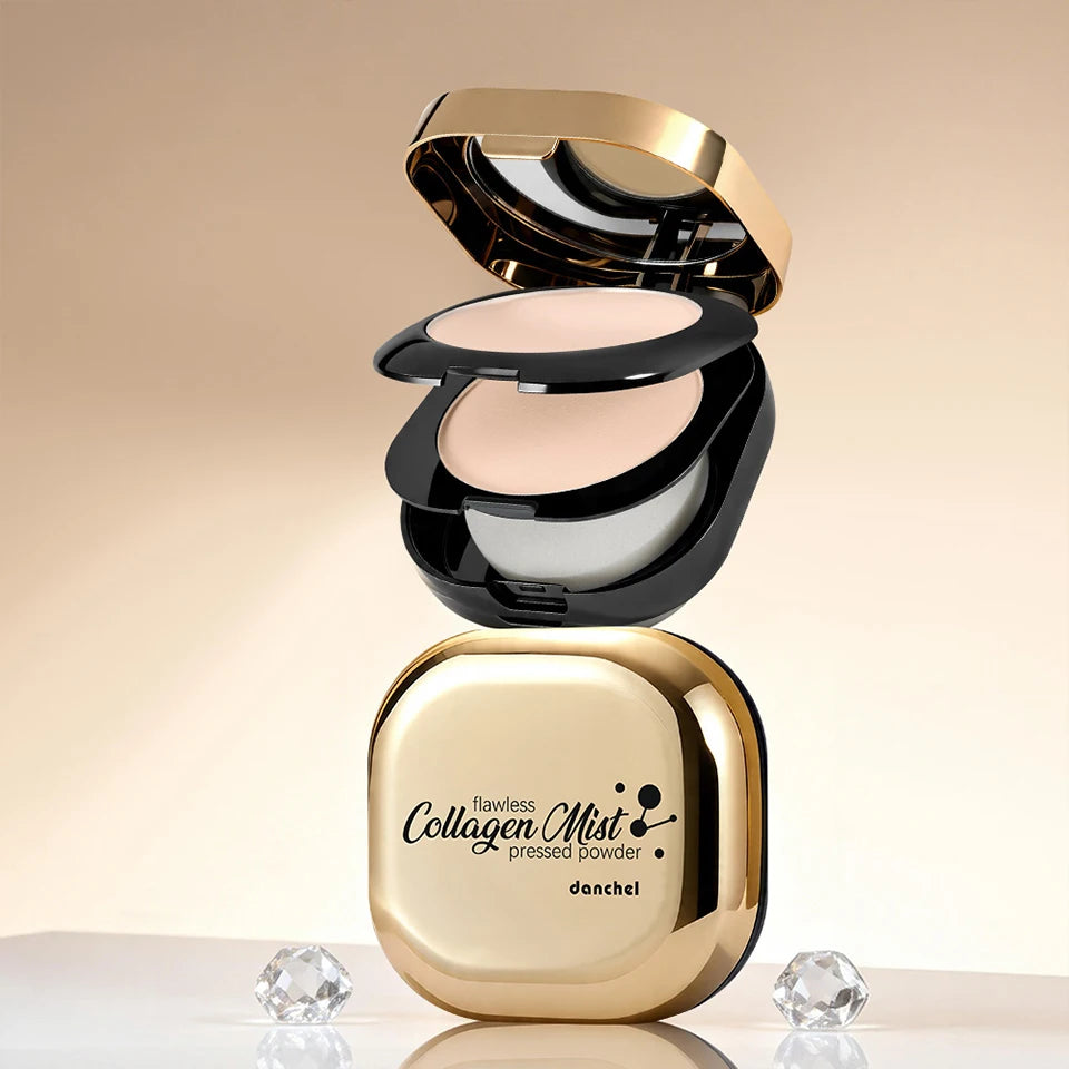 Daily Makeup Routine Flawless Collagen Pressed Powder Matte Finish
