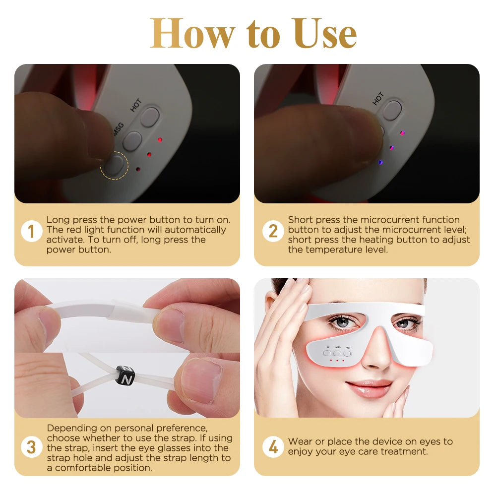 Daily eye fatigue visual 3d eye massager red light relief tool - 20