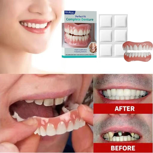 Daily Oral Care Silicone Full Mouth Dentures for Smile Confidence