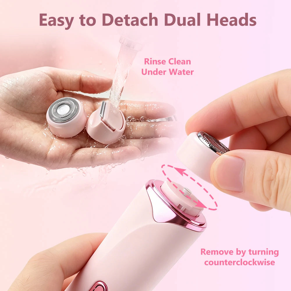 Bathroom Electric Shaver Dual Head Trimmer for Smooth Hair Removal