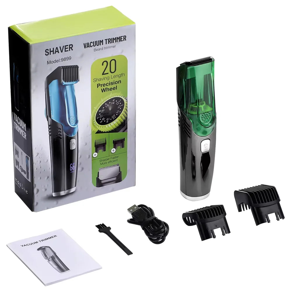 Bathroom grooming cordless beard trimmer with built in vacuum cleaner