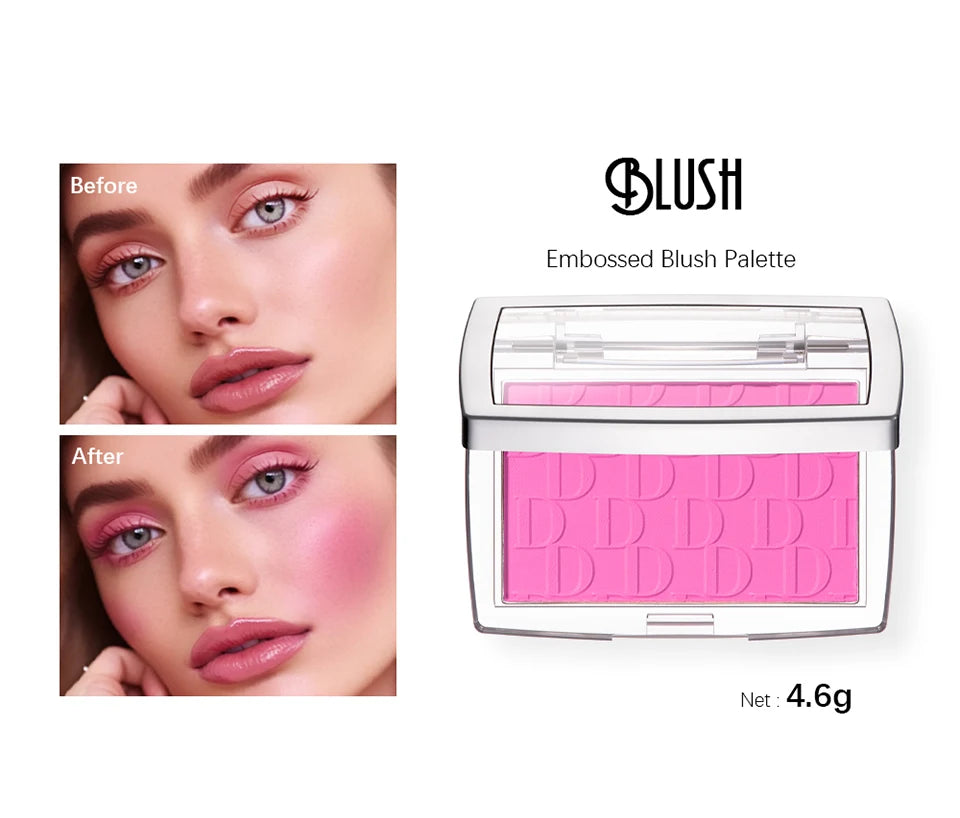 Daily Makeup Embossed Blush Palette with Natural Color Rendering and Glow