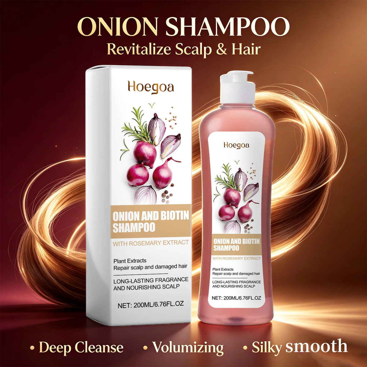 Scalp Care Onion and Biotin Shampoo for Damaged Hair Repair