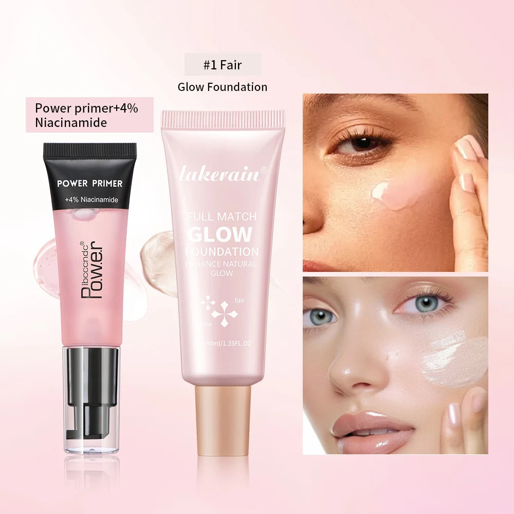Daily Makeup Routine Primer Gel And Glow Foundation Kit For Radiance