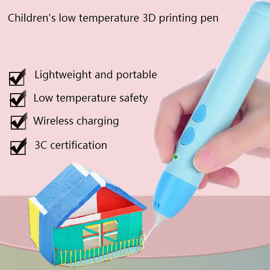 Creative Playtime Kids 3D Printing Pen Safe Low Temperature Drawing Toy