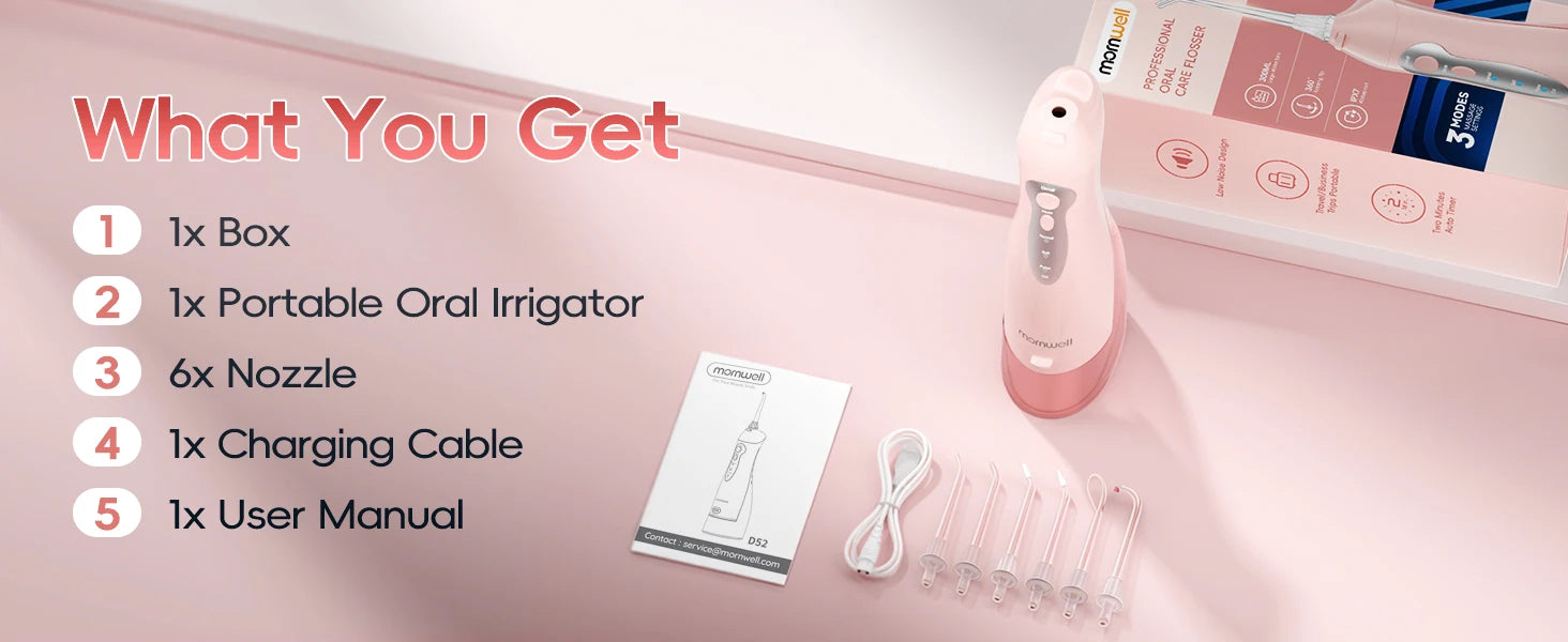 Bathroom Oral Care Water Flosser with Rechargeable Battery and 300ML Tank - 19