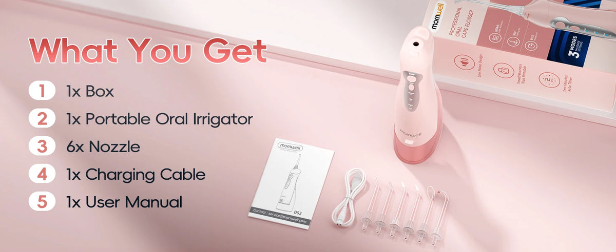 Bathroom Oral Care Water Flosser with Rechargeable Battery and 300ML Tank