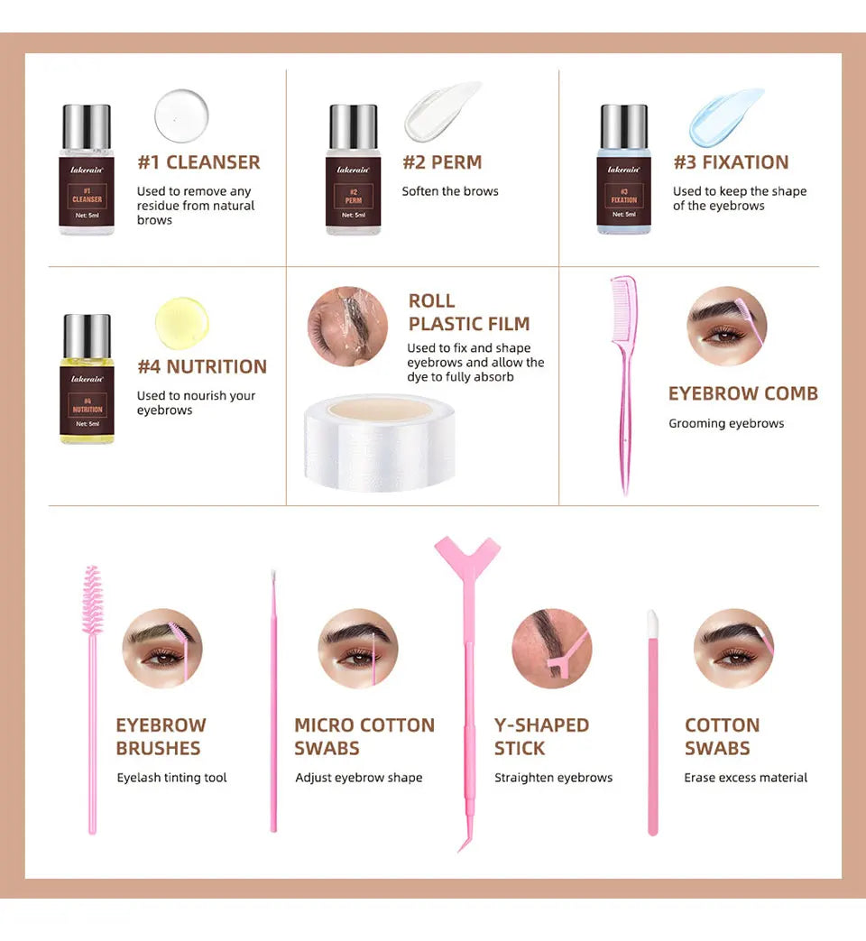 At Home Brow Lamination Kit Semi-Permanent Eyebrow Fixation Set - 23