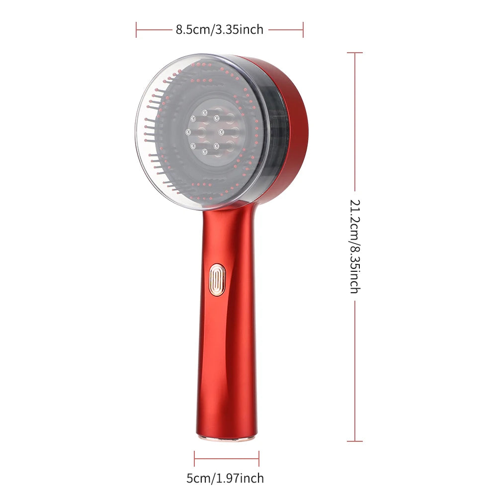 Scalp Care Electric Massage Comb with Red Light and Oil Applicator
