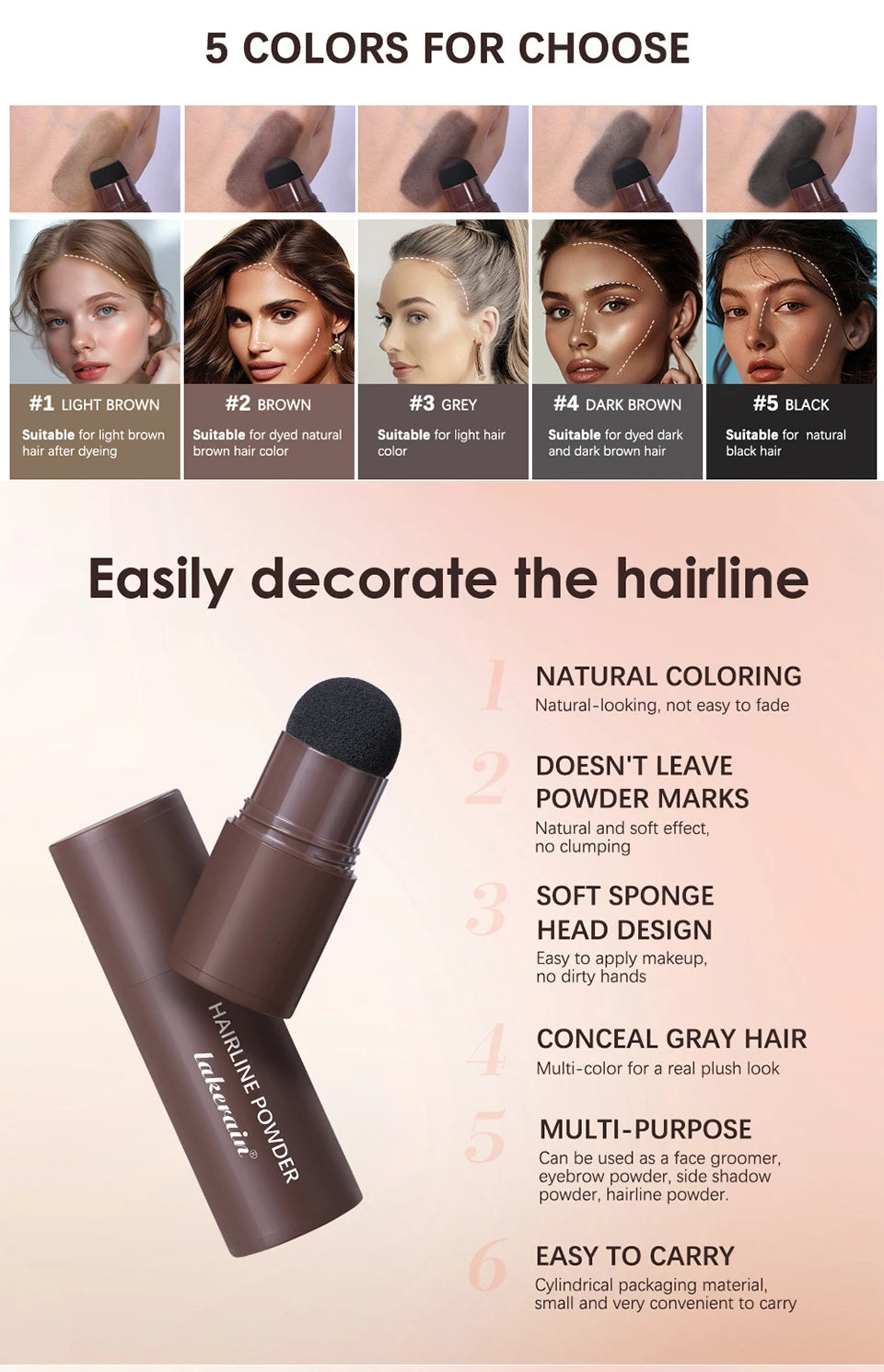 Daily hairline shaping hairline shadow powder root cover up stick - 9