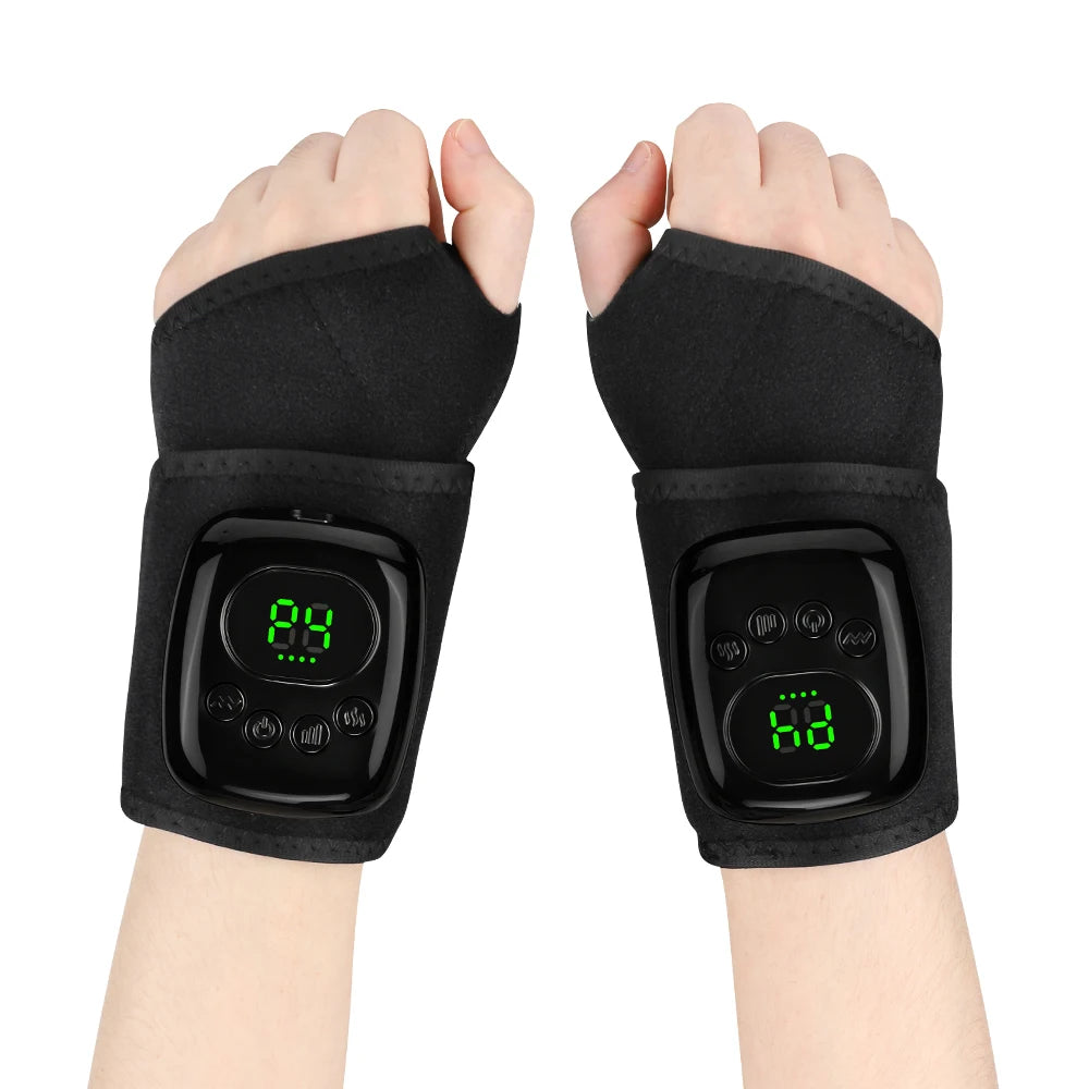 At home Cordless Wrist Massager with heat therapy and air compression