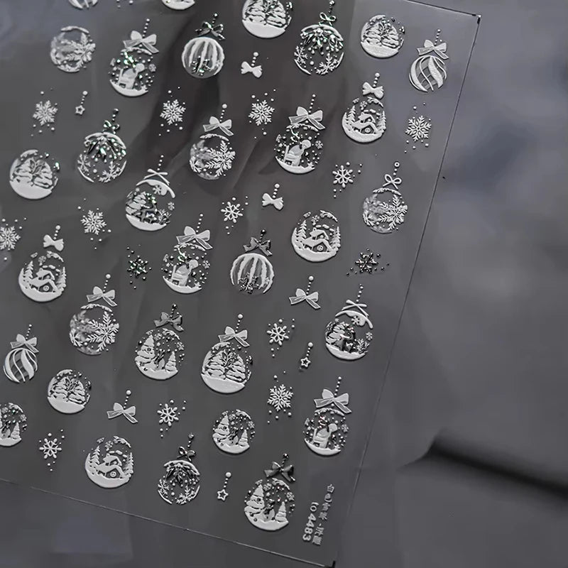Christmas party nail art decor winter sticker for holiday manicure styling - 58