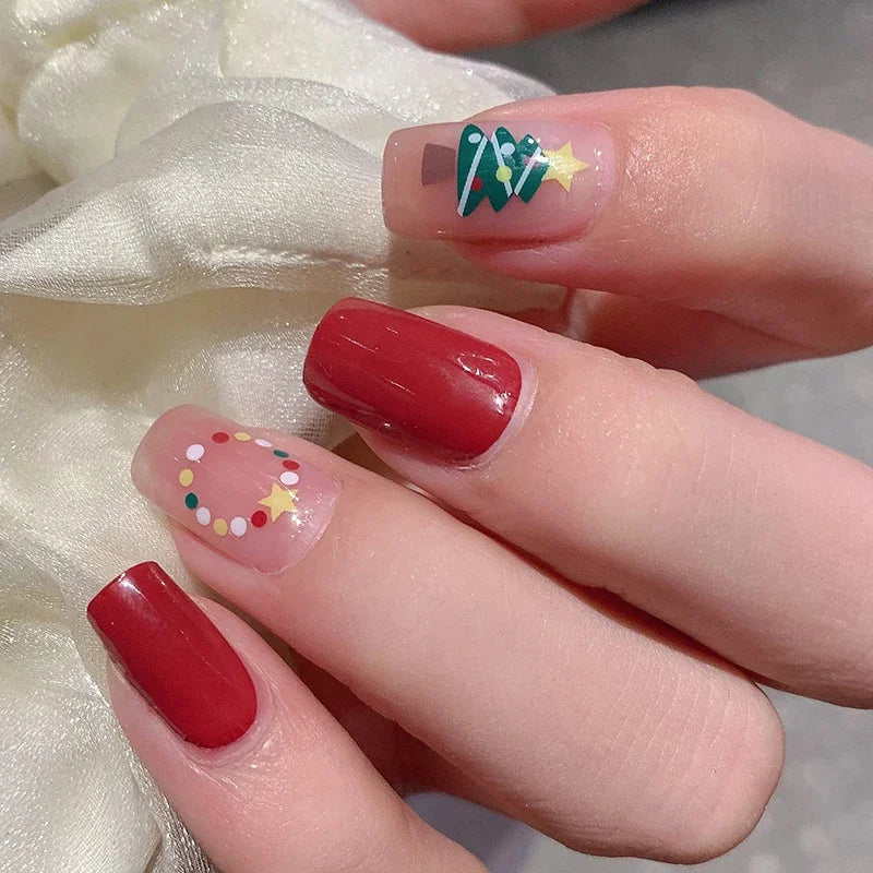 Winter nail art Christmas sticker gel wrap for festive holiday looks - 4