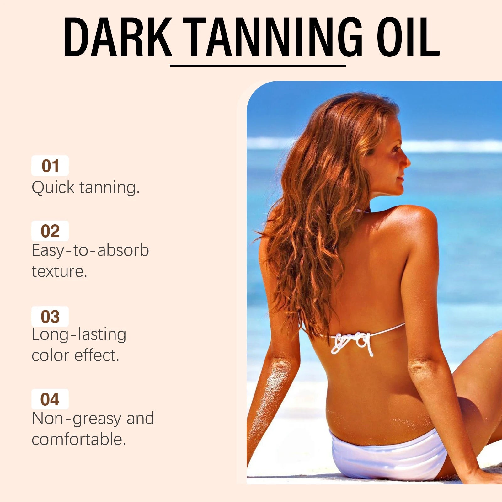 Beach Outdoor Coconut Oil Dark Tanning Oil for Deep Golden Glow - 10