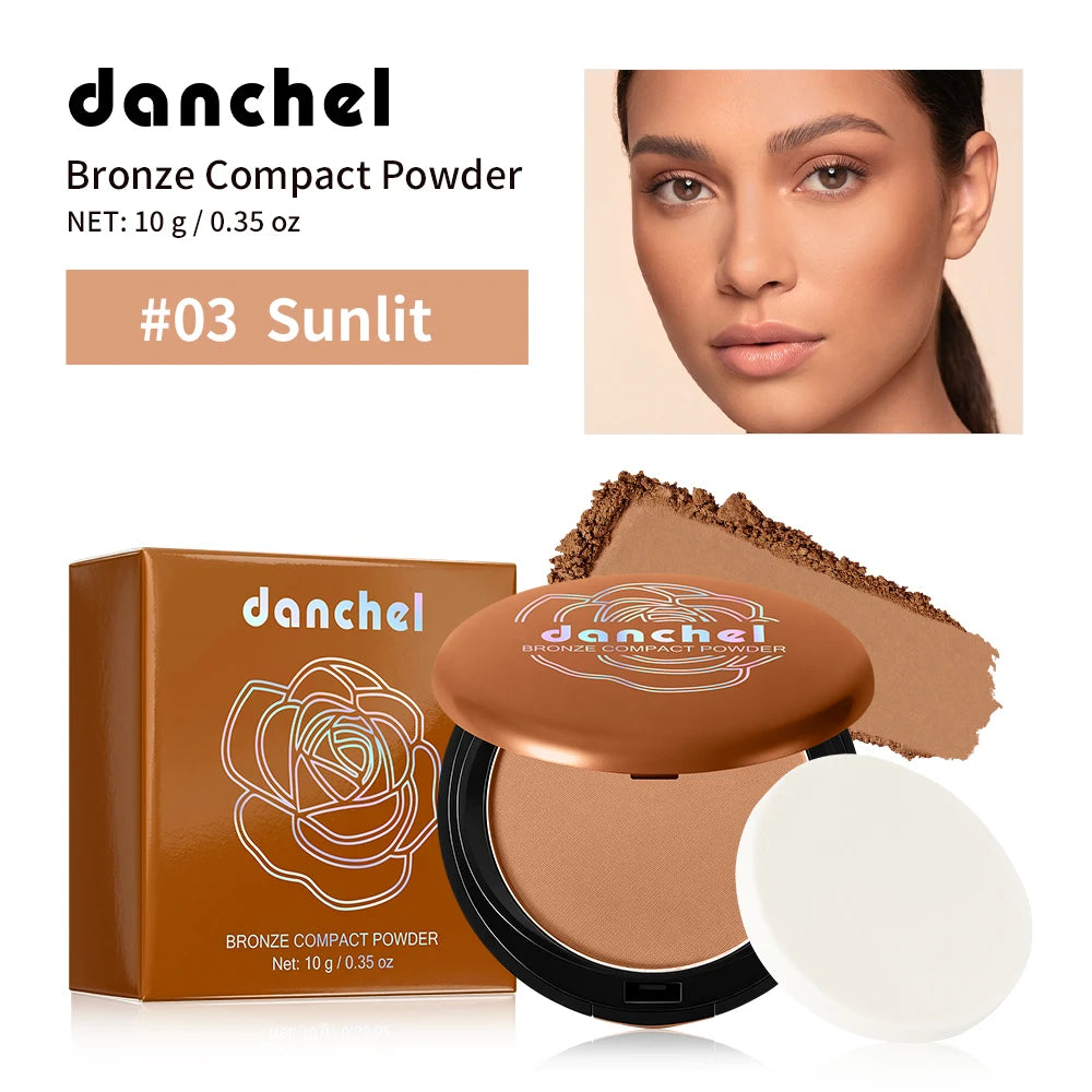 Daily Makeup Bronze Compact Powder for Flawless Matte Finish Coverage