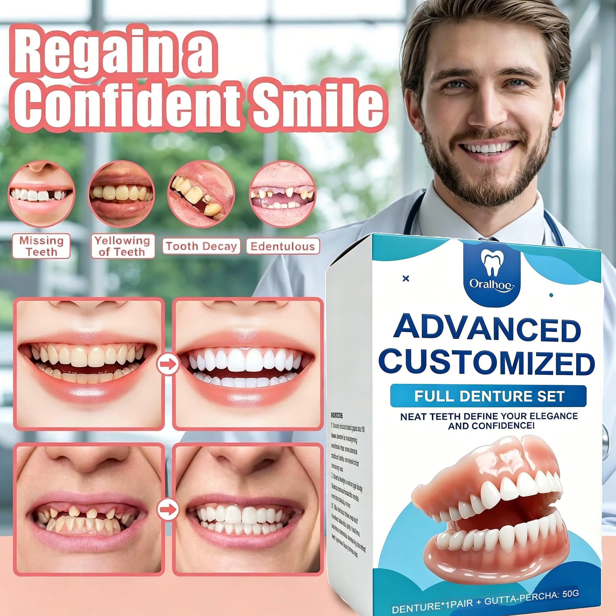 Daily Life Full Denture Set for Natural Look and Confident Smile - 8