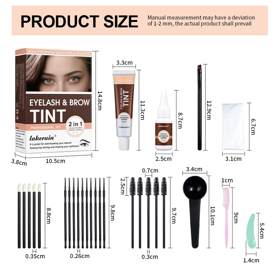 Daily Makeup Eyelash and Brow Tint Kit for Natural Looking Eyebrows
