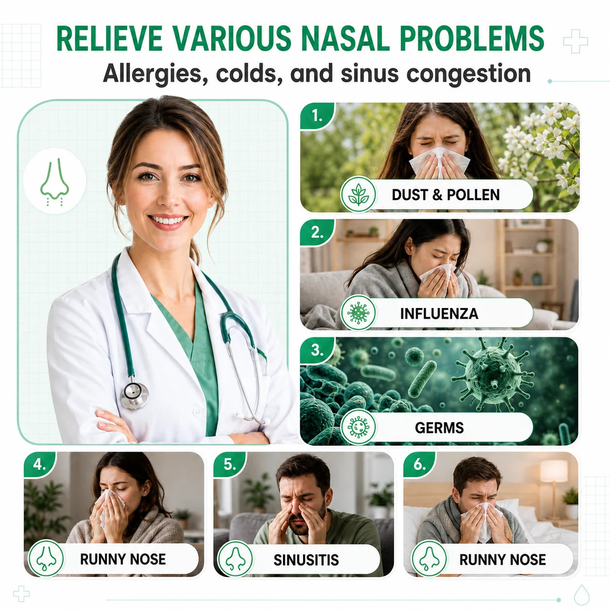 Sinus Relief Electric Nasal Irrigator With Separate Tanks - 6