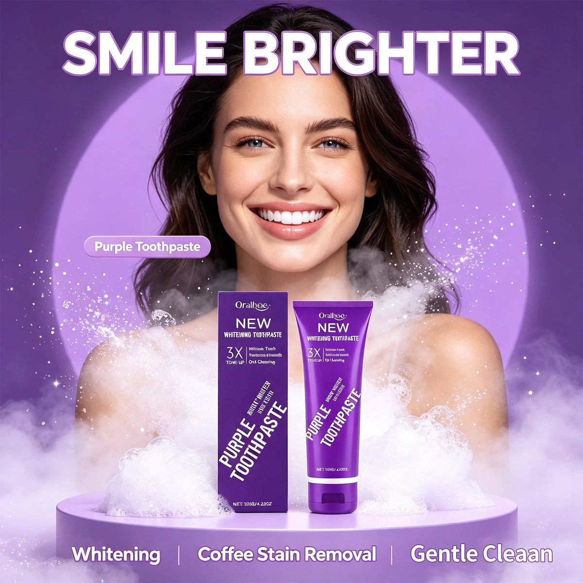 Daily Routine Purple Whitening Toothpaste for Fresh Breath and Clean Teeth