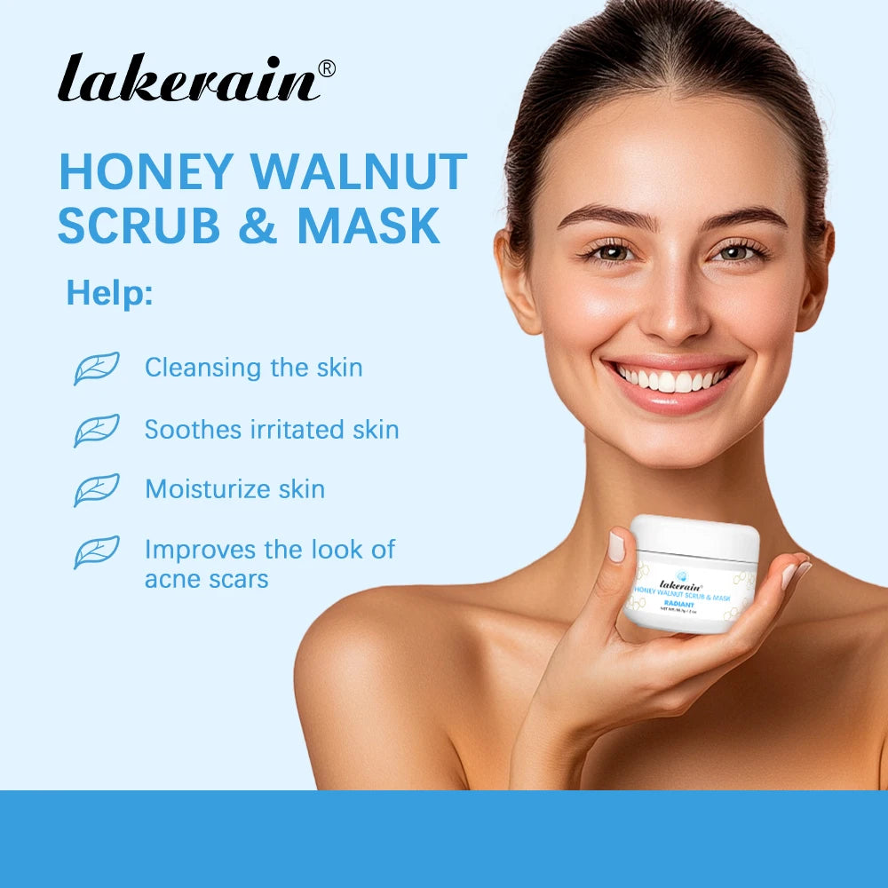 Daily Skincare Honey Walnut Scrub and Mask for Gentle Exfoliation