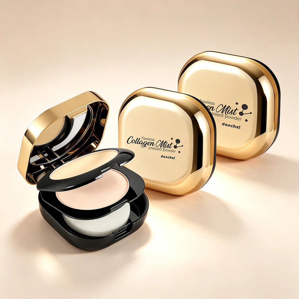 Daily Makeup Routine Flawless Collagen Pressed Powder Matte Finish - 19