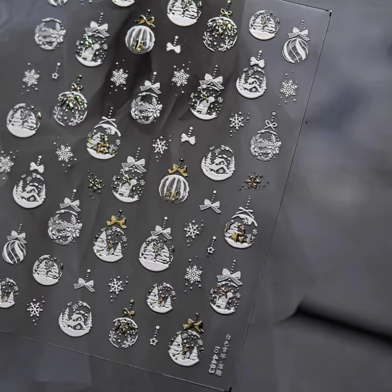 Christmas party nail art decor winter sticker for holiday manicure styling - 33