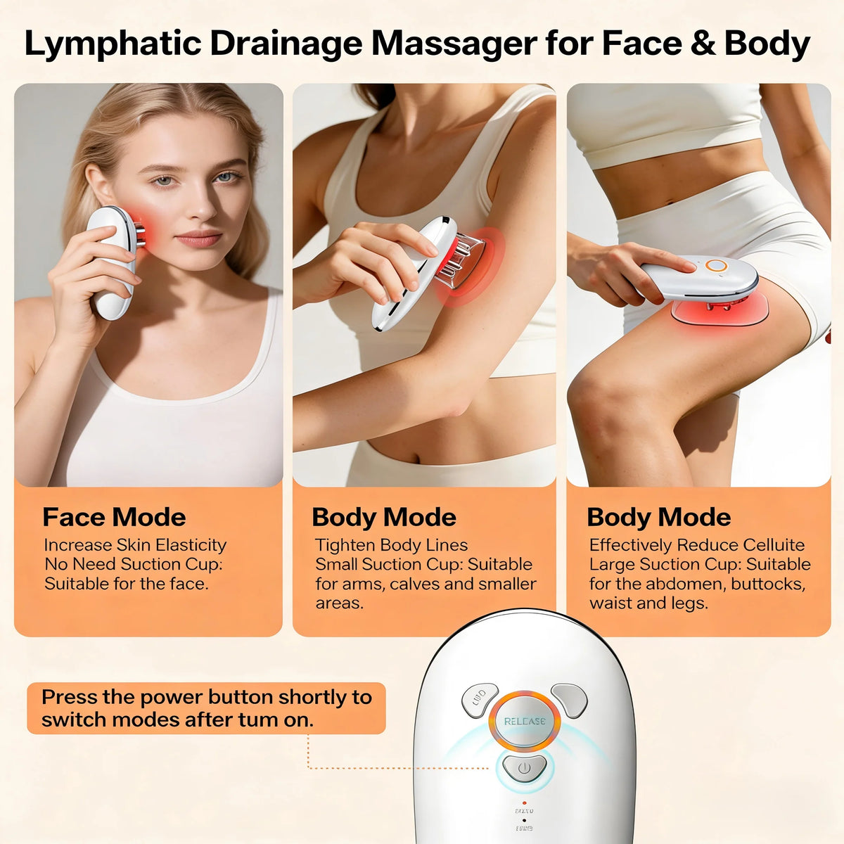 At home body sculpting massager for cellulite reduction and skin tightening