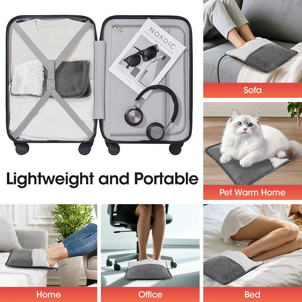 Under Desk Electric Foot Warmer Mat for Cozy Winter Evenings
